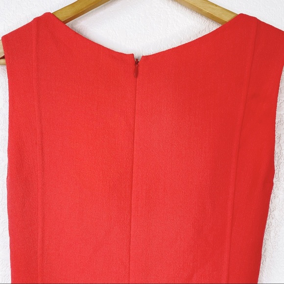 Oscar De La Renta Muted Red 100% Wool Sheath Dress - Picture 10 of 10